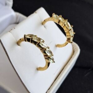 Premium Rare Natural Chrysoberyl J-Hoop Earrings